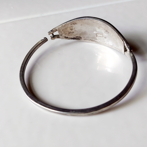 Mexico Alpaca Black Silver Mother of Pearl Abalone Bracelet 6.5 Small +Gift Bag - Picture 5 of 6